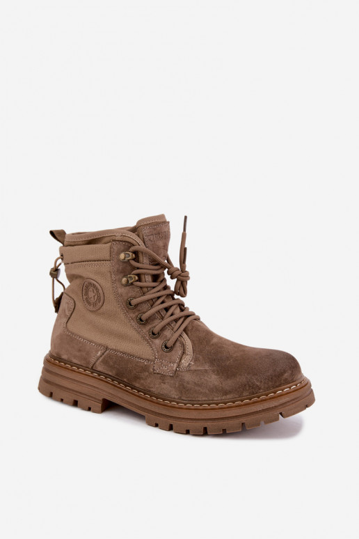 Botas de ante color arena para hombre Big Star UU174253