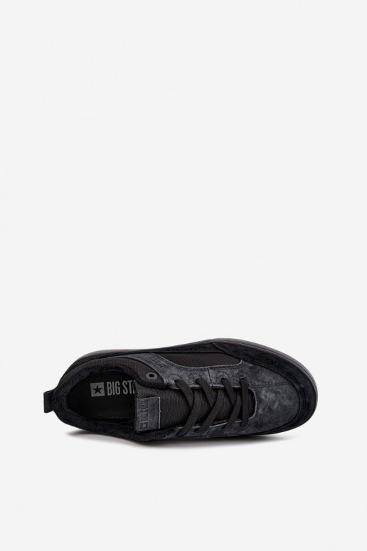 Zapatillas de ante negras aisladas para hombre Big Star UU174118