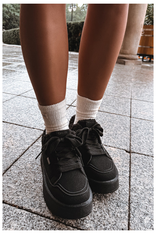 Botas de nieve de mujer con plataforma y piel Big Star SS274104 en negro