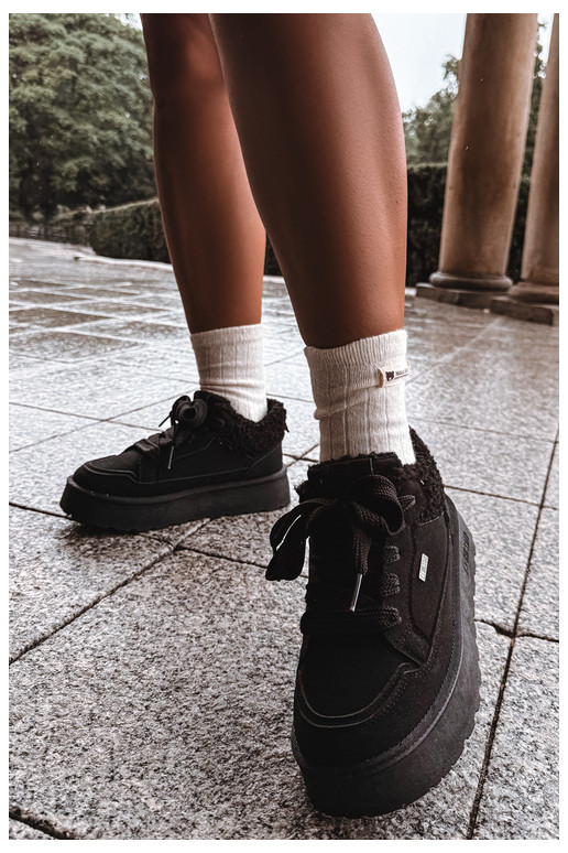 Botas de nieve de mujer con plataforma y piel Big Star SS274104 en negro