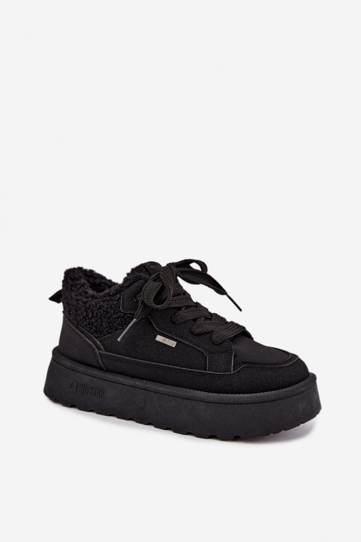 Botas de nieve de mujer con plataforma y piel Big Star SS274104 en negro