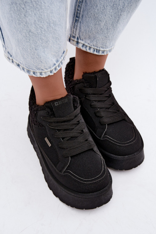 Botas de nieve de mujer con plataforma y piel Big Star SS274104 en negro