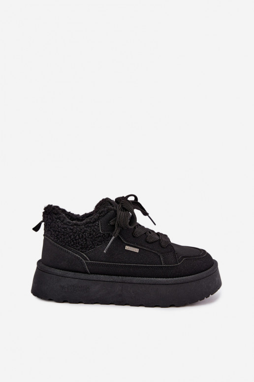 Botas de nieve de mujer con plataforma y piel Big Star SS274104 en negro