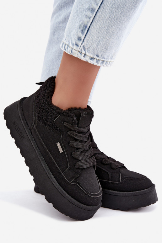 Botas de nieve de mujer con plataforma y piel Big Star SS274104 en negro
