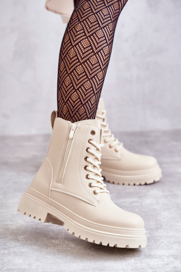Botines aislados color marfil para mujer Dorchen
