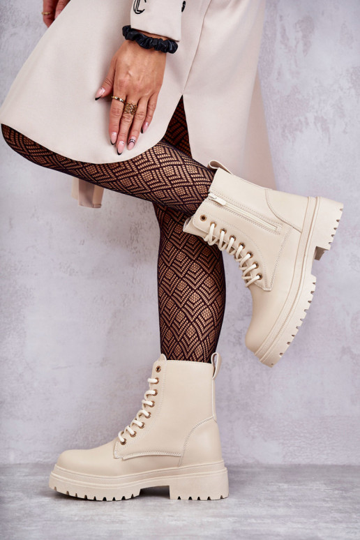 Botines aislados color marfil para mujer Dorchen