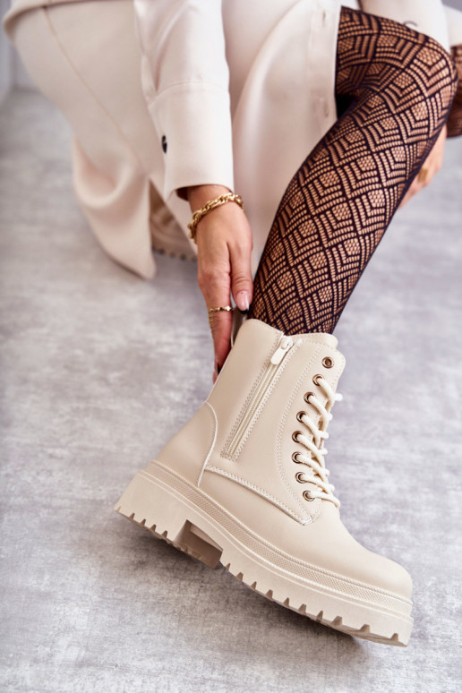 Botines aislados color marfil para mujer Dorchen