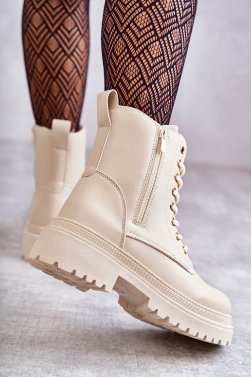 Botines aislados color marfil para mujer Dorchen