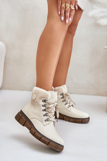 Botines aislados color arena para mujer Mevanisa
