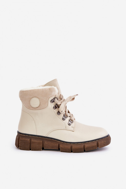 Botines aislados color arena para mujer Mevanisa