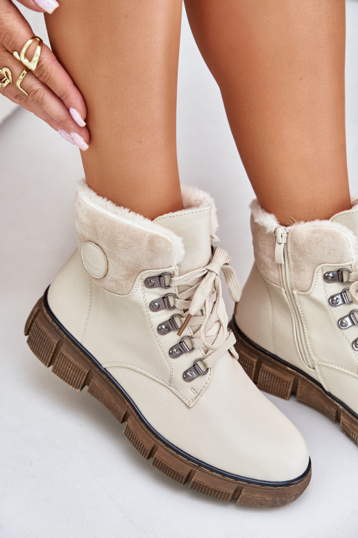 Botines aislados color arena para mujer Mevanisa
