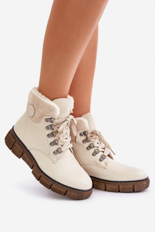 Botines aislados color arena para mujer Mevanisa