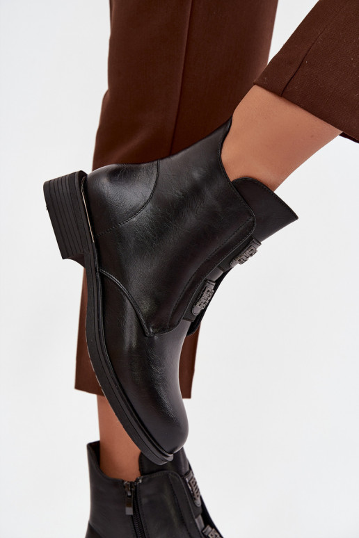 Botines aislados negros de tacón bajo para mujer Tavressa