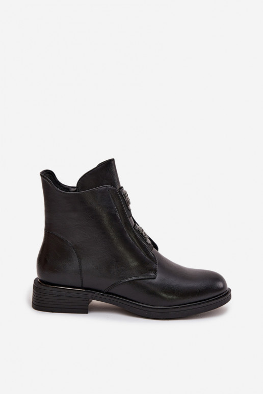 Botines aislados negros de tacón bajo para mujer Tavressa