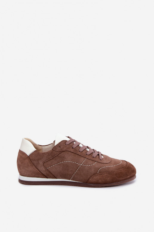 Zapatillas de ante marrón con costuras Zazoo N1414