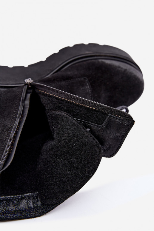 Botines negros para mujer con plataforma Zazoo 60499