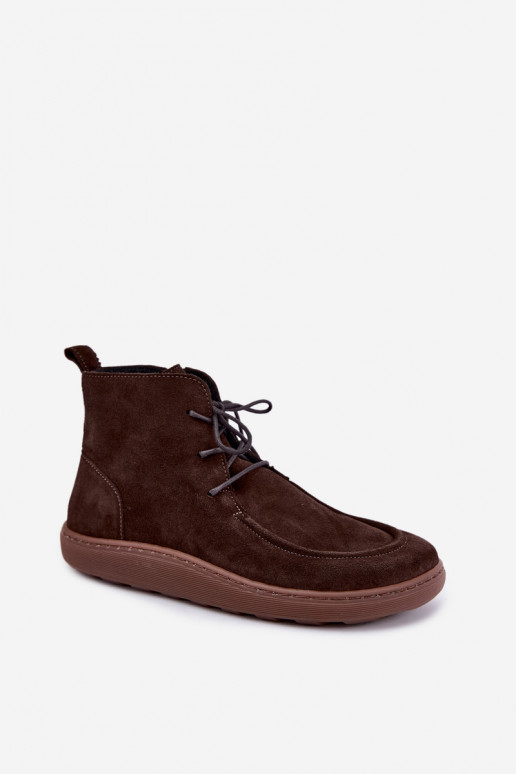 Botines de ante natural para mujer con cuentas Zazoo 30078