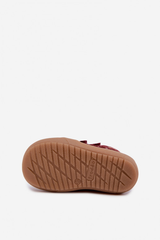 Botas de invierno de ante para niños con corazones Froddo G2110138-28 color burdeos
