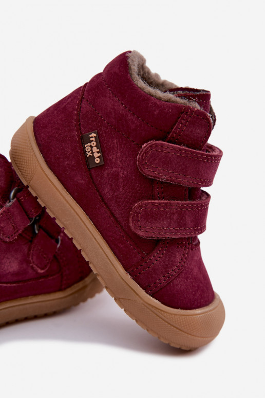 Botas de invierno de cuero para niños Froddo G2110138-12 color burdeos