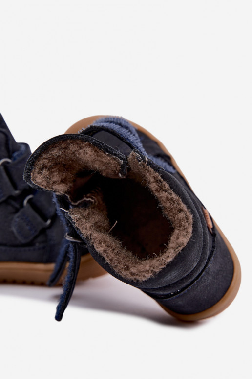 Botas de invierno de cuero para niños Froddo G2110138 azul oscuro