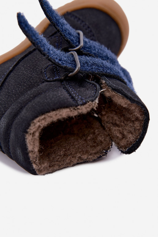 Botas de invierno de cuero para niños Froddo G2110138 azul oscuro