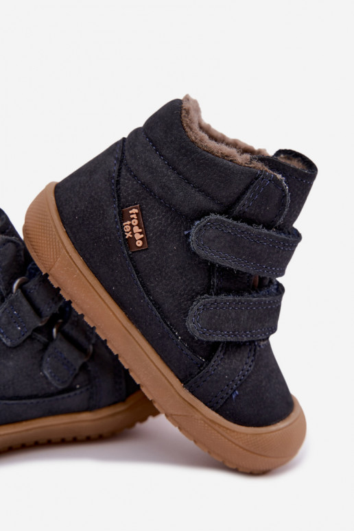 Botas de invierno de cuero para niños Froddo G2110138 azul oscuro