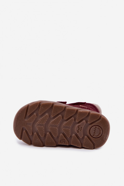 Botas de nieve de ante para niños Barefoot Froddo G2110151-4 color burdeos