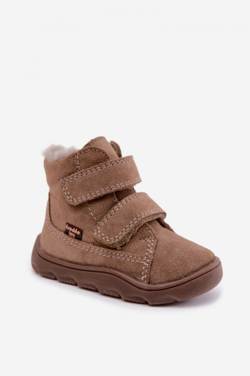 Botas de nieve de ante para niños Barefoot Froddo G2110151-8 color arena