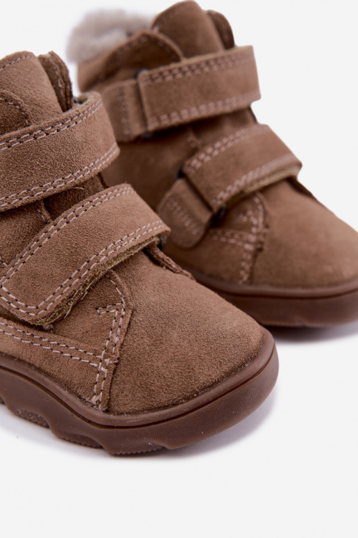 Botas de nieve de ante para niños Barefoot Froddo G2110151-8 color arena