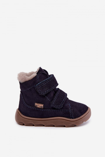 Botas de nieve de ante para niños Barefoot Froddo G2110151 azul oscuro 2