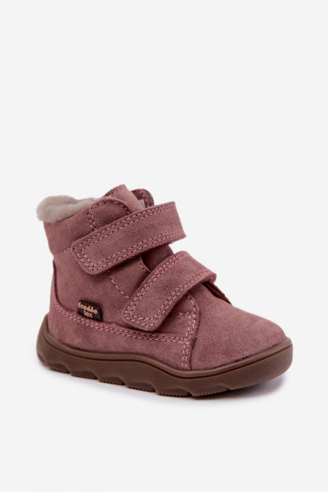 Botas de nieve de ante para niños Barefoot Froddo G2110151 rosas