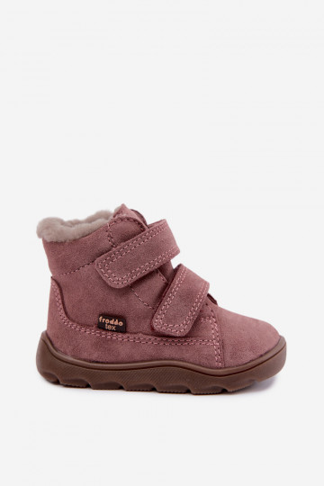 Botas de nieve de ante para niños Barefoot Froddo G2110151 rosas 2