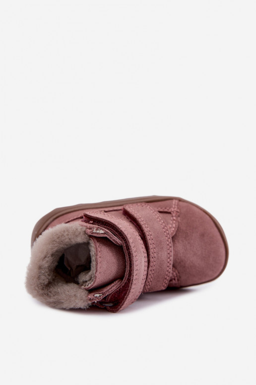 Botas de nieve de ante para niños Barefoot Froddo G2110151 rosas