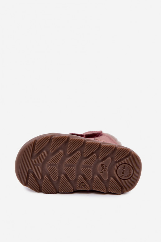 Botas de nieve de ante para niños Barefoot Froddo G2110151 rosas