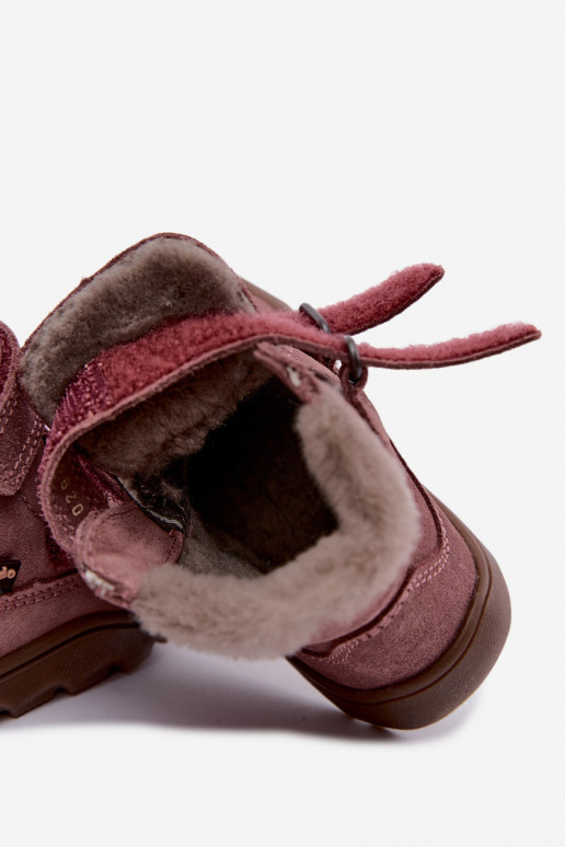 Botas de nieve de ante para niños Barefoot Froddo G2110151 rosas