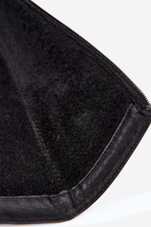 Botas de cuero para mujer hasta la rodilla con tacones anchos aisladas Zazoo 70163 chocolate