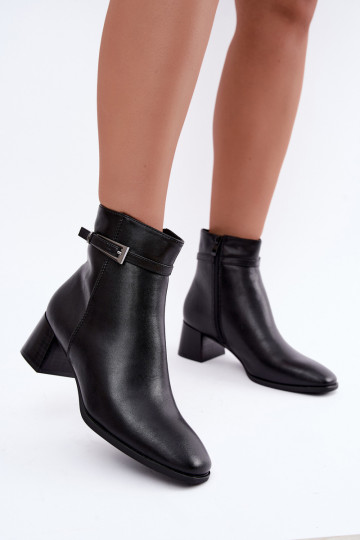 Botines aislados de cuero para mujer con hebillas Sergio Leone BT-34 negros