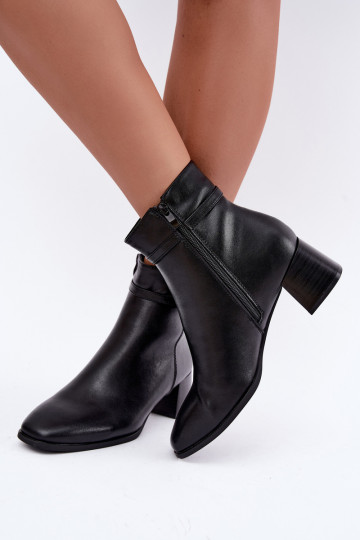 Botines aislados de cuero para mujer con hebillas Sergio Leone BT-34 negros 2