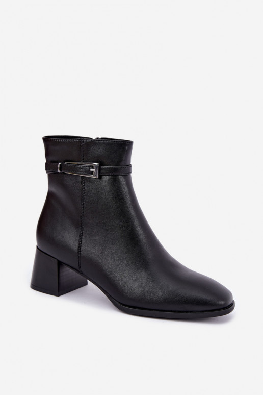 Botines aislados de cuero para mujer con hebillas Sergio Leone BT-34 negros