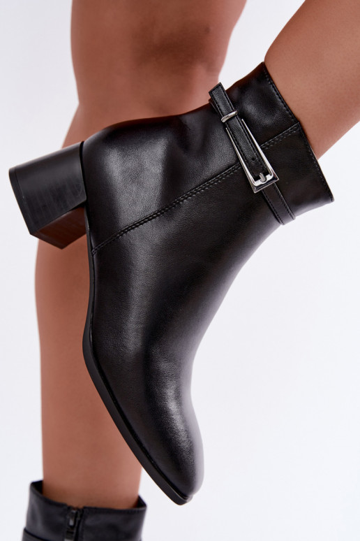 Botines aislados de cuero para mujer con hebillas Sergio Leone BT-34 negros