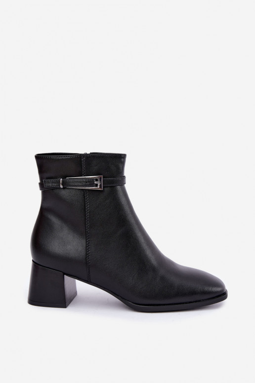 Botines aislados de cuero para mujer con hebillas Sergio Leone BT-34 negros