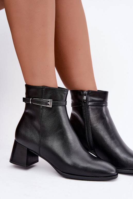 Botines aislados de cuero para mujer con hebillas Sergio Leone BT-34 negros