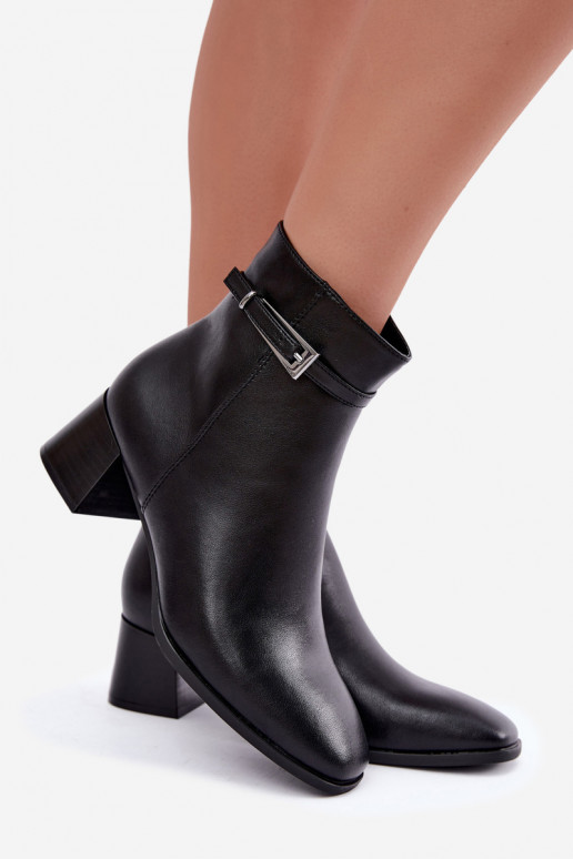 Botines aislados de cuero para mujer con hebillas Sergio Leone BT-34 negros
