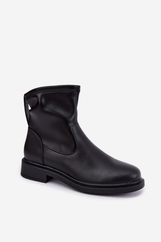 Botines aislados de piel sintética con tacones anchos Sergio Leone BT-62 negro