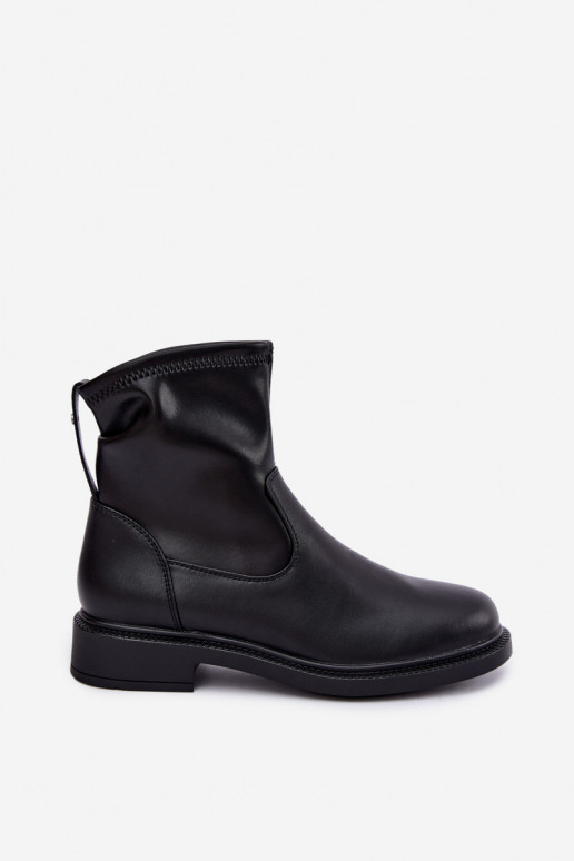 Botines aislados de piel sintética con tacones anchos Sergio Leone BT-62 negro