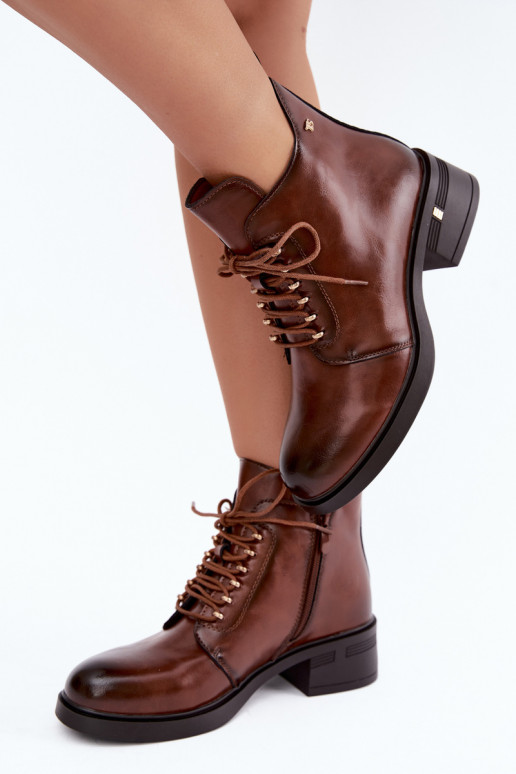 Botines aislados de piel sintética T.Sokolski Z26-288 marrón