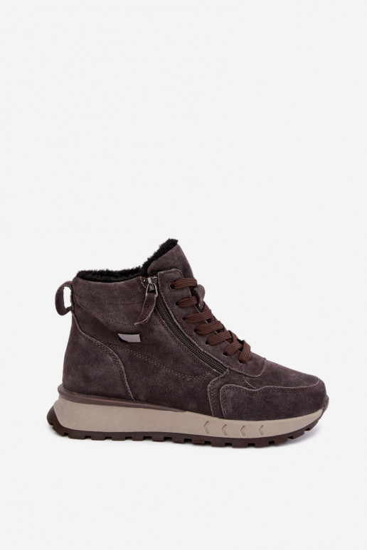 Botines aislados para mujer de ante sintético color gris Alirella