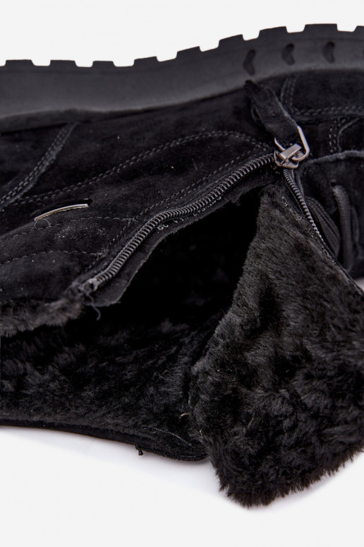 Botines aislados para mujer de ante sintético color negro Alirella