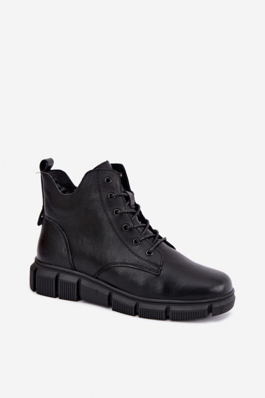 Botines aislados de piel sintética color negro Girelisse