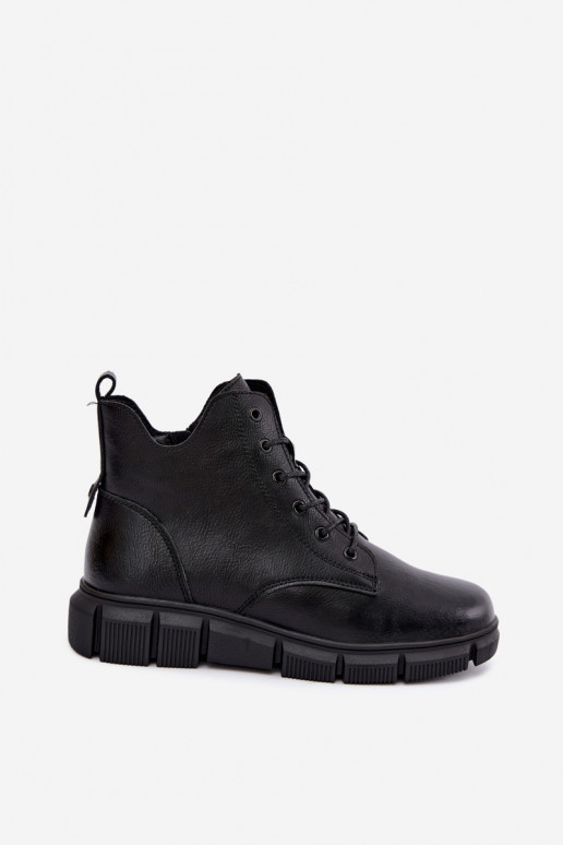 Botines aislados de piel sintética color negro Girelisse
